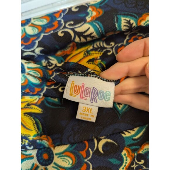 Lularoe Colorful Floral A-Line Skirt 3XL Soft Stretch Fabric - Picture 4 of 5